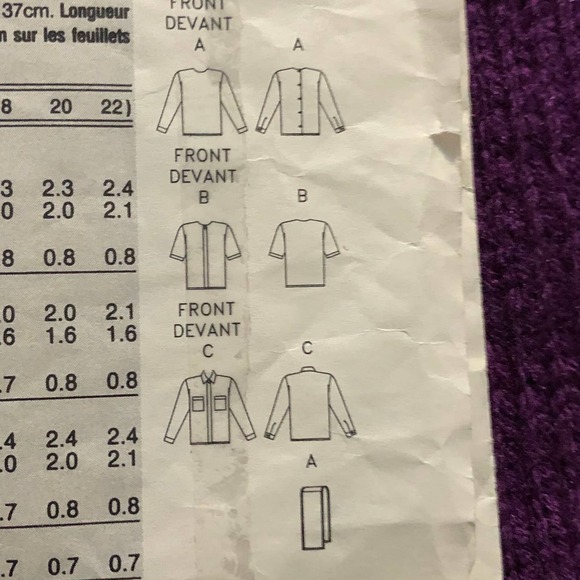 Vogue Pattern 7861 blouse Hidden buttons tie neck size 6 - Picture 4 of 8